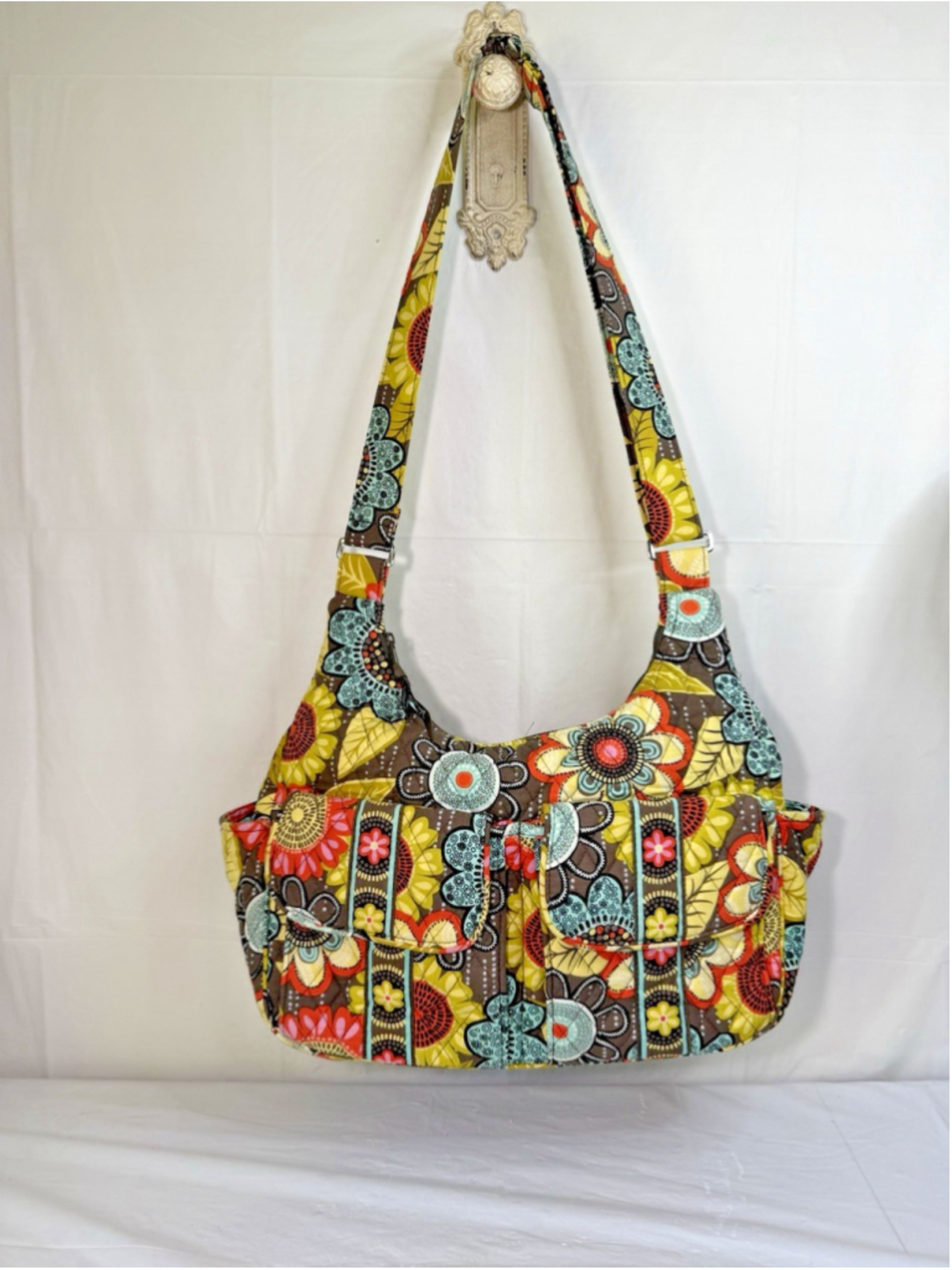 Vera Bradley Cargo Sling in the retired Flower Shower crossbody shoulder bag